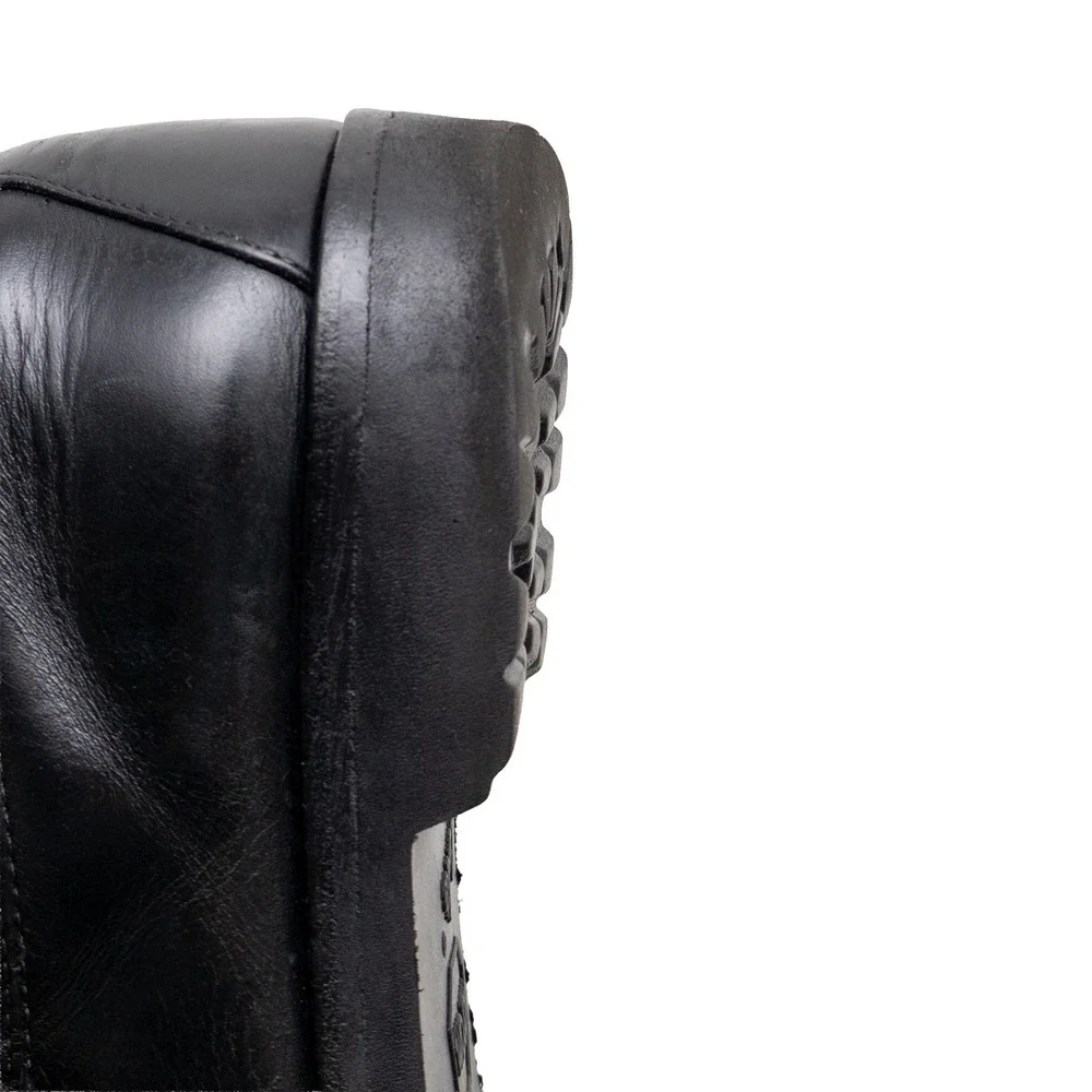 Gucci Vintage Mens Black Leather Horsebit Loafers Vibram Lug Sole Size 10